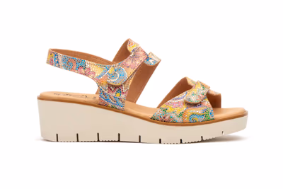 Sandalias Mujer Piel Cuero Flores - 3