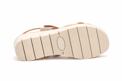 Sandalias Mujer Piel Cuero Flores - 4