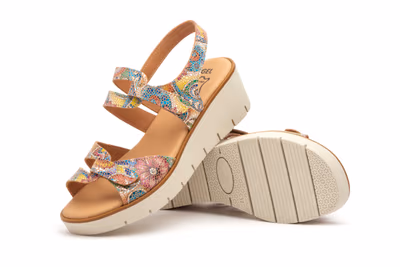 Sandalias Mujer Piel Cuero Flores - 7