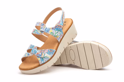 Sandalias Mujer Piel Blanco Flores - 7