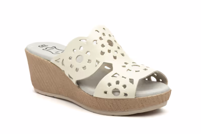 Sandalias Vaquetillas Mujer Piel Hielo Cuña Picado - 2