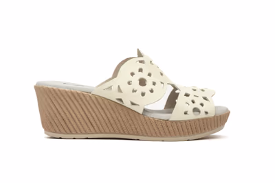 Sandalias Vaquetillas Mujer Piel Hielo Cuña Picado - 3