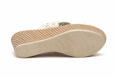 Sandalias Vaquetillas Mujer Piel Hielo Cuña Picado - 4