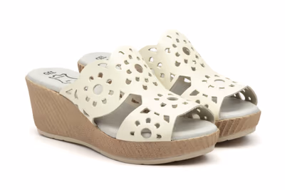 Sandalias Vaquetillas Mujer Piel Hielo Cuña Picado - 5