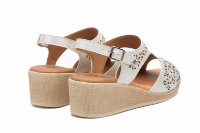 Sandalias Mujer Piel Hielo Cuña Gel - 6