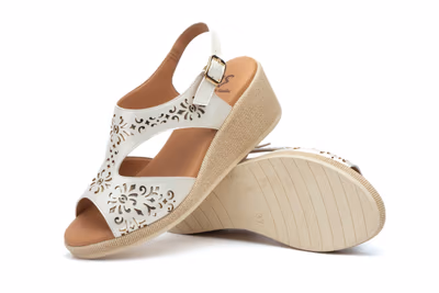 Sandalias Mujer Piel Hielo Cuña Gel - 7