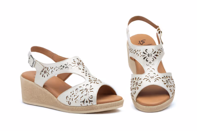 Sandalias Mujer Piel Hielo Cuña Gel