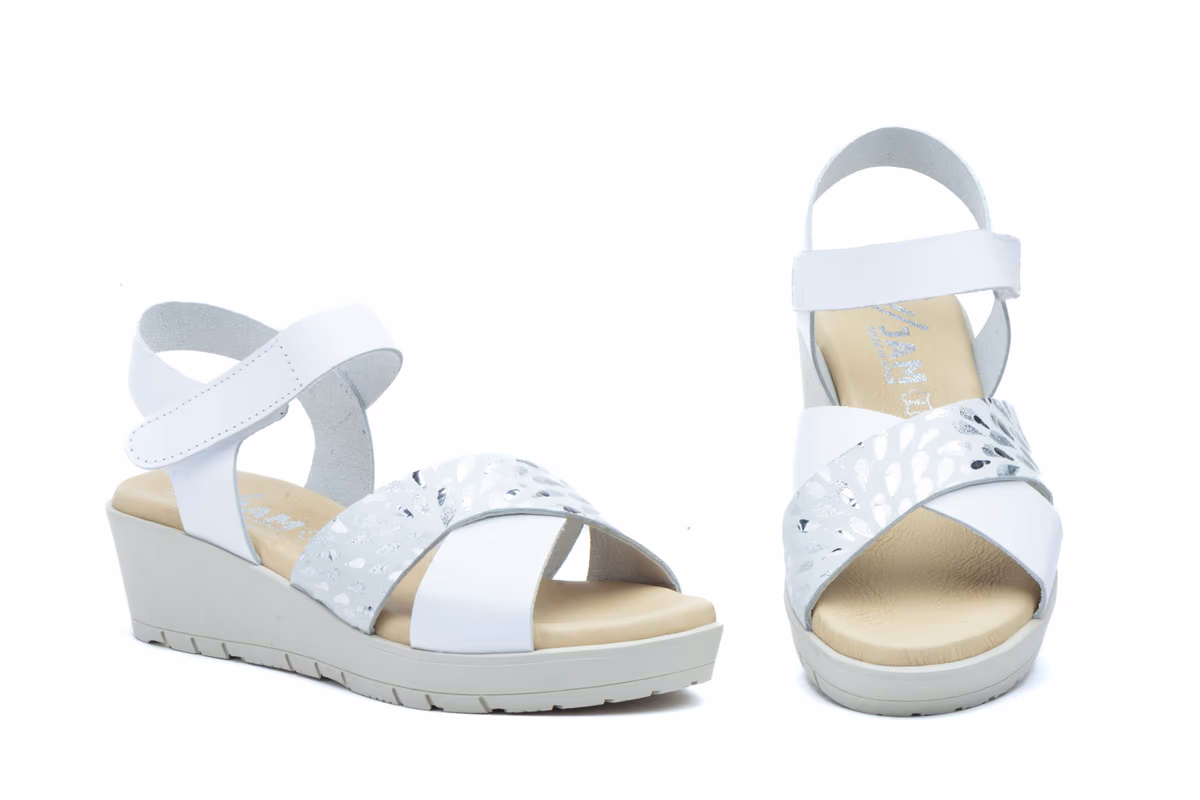 Sandalias Mujer Piel Blanco