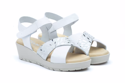 Sandalias Mujer Piel Blanco - 5