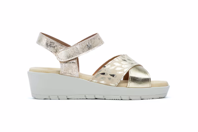 Sandalias Mujer Piel Oro - 3