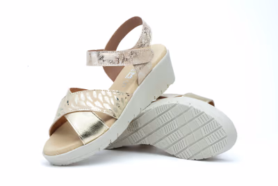 Sandalias Mujer Piel Oro - 5