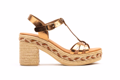 Sandalias Mujer Piel Manacor Terra Tacón Yute Encantto ref. ENC-60127 - 3