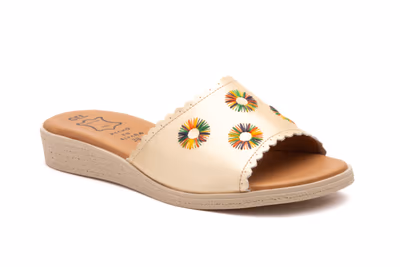 Sandalias Mujer Piel Platino Pala - 2