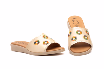 Sandalias Mujer Piel Platino Pala