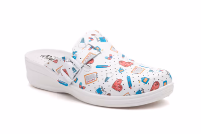 Zuecos Mujer Piel Stamapado Dentista - 2