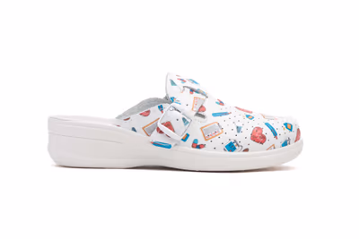 Zuecos Mujer Piel Stamapado Dentista - 3