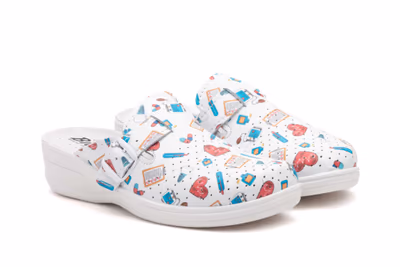 Zuecos Mujer Piel Stamapado Dentista - 5