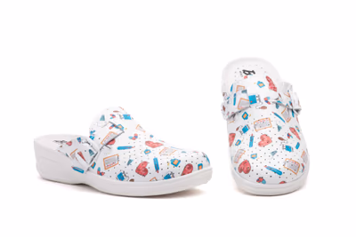 Zuecos Mujer Piel Stamapado Dentista