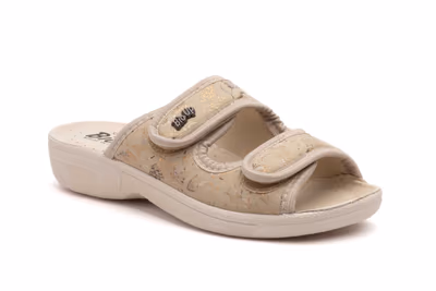Zuecos Mujer Beige Velcro - 2