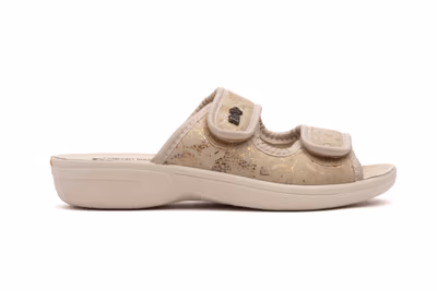 Zuecos Mujer Beige Velcro - 3