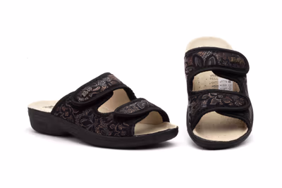 Zueco Mujer Negro Velcro
