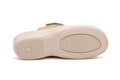 Zuecos Mujer Beige Velcro - 4