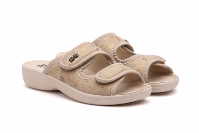 Zuecos Mujer Beige Velcro - 5