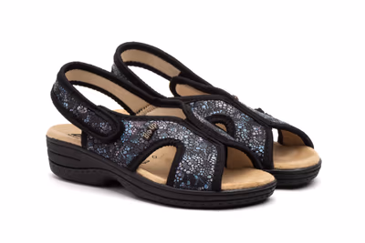 Zuecos Mujer Azul Velcro - 5