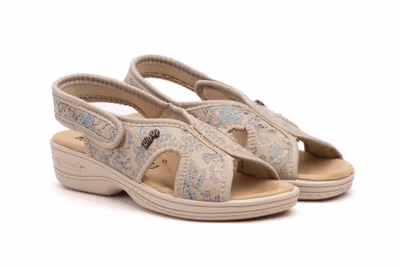 Zuecos Mujer Beige Velcro - 5