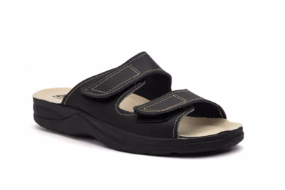 Sandalias Hombre Piel Testa Marrón Velcro - 2