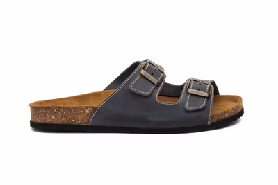 Sandalias Bio Hombre Piel Marino Hebillas - 3