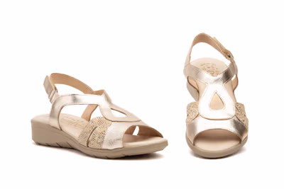 Sandalias Mujer Piel Platino