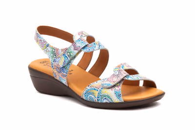 Sandalias Mujer Piel Estampado Multi Blanco - 2