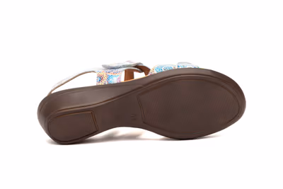 Sandalias Mujer Piel Estampado Multi Blanco - 4
