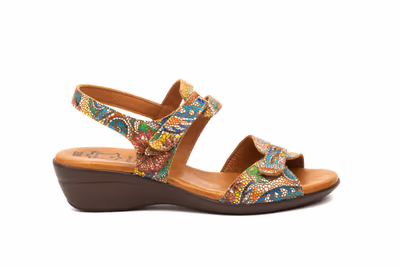 Sandalias Mujer Piel Estampado Multi Cuero - 3