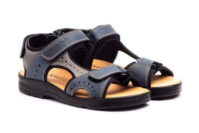 Sandalias Hombre Piel Marino Gris Morxiva - 5