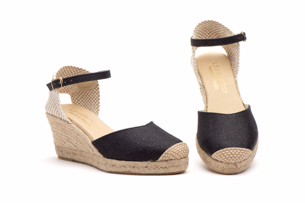 Alpargata Yute Mujer Brillo Negro