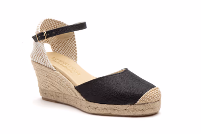 Alpargata Yute Mujer Brillo Negro - 2