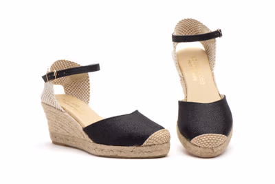 Alpargata Yute Mujer Brillo Negro