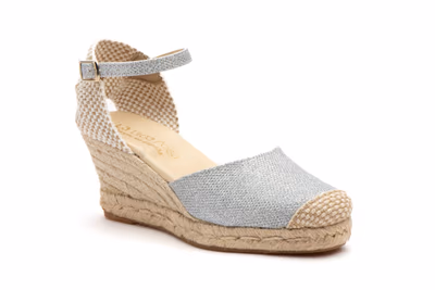 Alpargata Yute Mujer Brillo Plata - 2