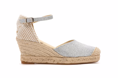 Alpargata Yute Mujer Brillo Plata - 3