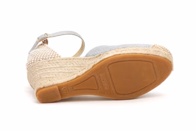 Alpargata Yute Mujer Brillo Plata - 4