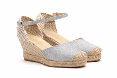 Alpargata Yute Mujer Brillo Plata - 5