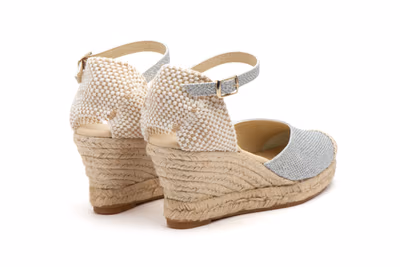 Alpargata Yute Mujer Brillo Plata - 6