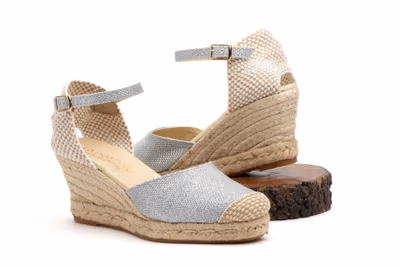 Alpargata Yute Mujer Brillo Plata - 7