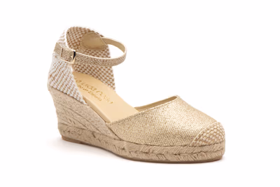 Alpargata Yute Mujer Brillo Oro - 2