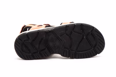 Sandalias Mujer Piel Teja Taupe Velcro - 4