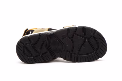 Sandalias Mujer Piel Kaki Mostaza Velcro - 4