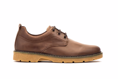 Zapatos Hombre Piel Marrón Cordones - 3