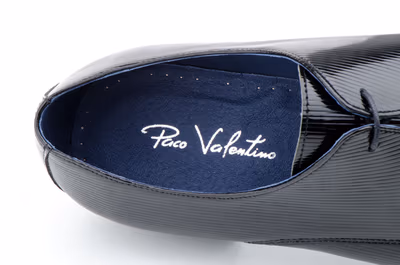 Zapatos Hombre Charol Negro Pana Cordones Suela de Cuero  - 5